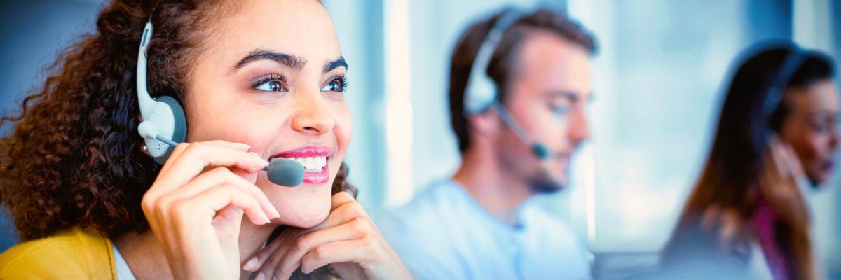 woman smiling on phone call
